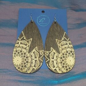 NEW Bold Canadiana Style Laser Cut Wood Earrings